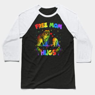 Free Mom Hugs Bear LGBT Pride Baseball T-Shirt